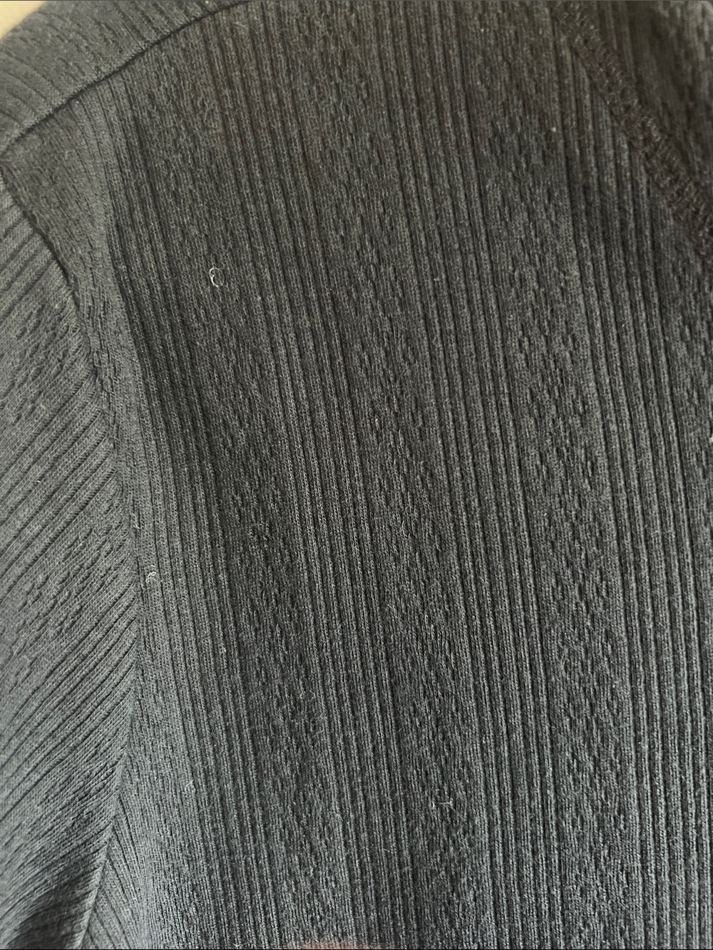Basic Editions Black Ribbed Button-Front Short Sleeve Top - Picture 4 of 5